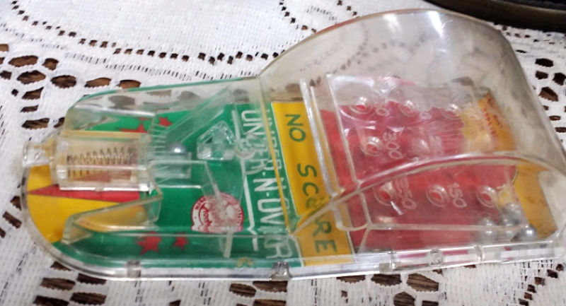 RARE MARX BAGATELLE Baseball Swivel Target Hand Held Pinball UNDER N OVER Game