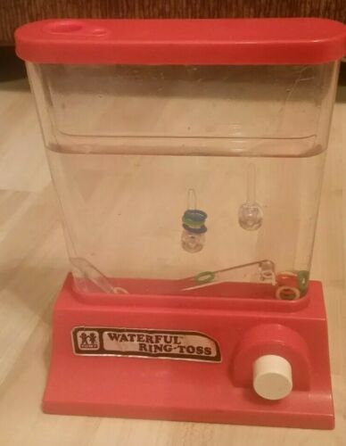 TOMY Wonderful Waterfuls Ring Toss Game Vintage 1976 Red Push Button Water