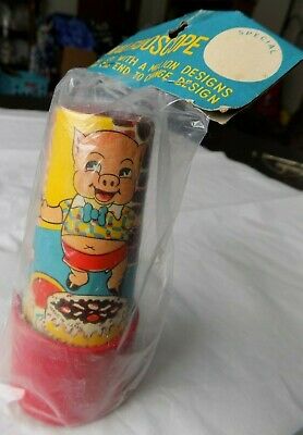 Vintage Toy Kaleidoscope 3 Little Pigs Made in Japan Sealed in Package 1950's