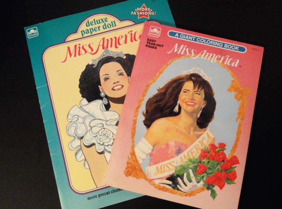 1990 Golden Books - Miss America - Coloring Book & Deluxe Paper Doll Book