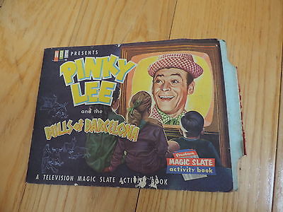 Vintage MAGIC SLATE Activity Book Pinky Lee & Bulls of Barcelona (a193)