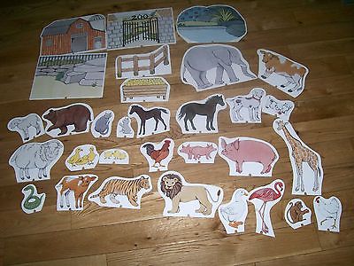 JUDY INSTRUCTO CARDBOARD ANIMAL FARM ZOO FIGURES PAPER DOLL STAND UPS