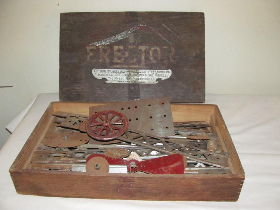 Vintage Mysto Manufacturing Company Erector No. 4 Wood Case
