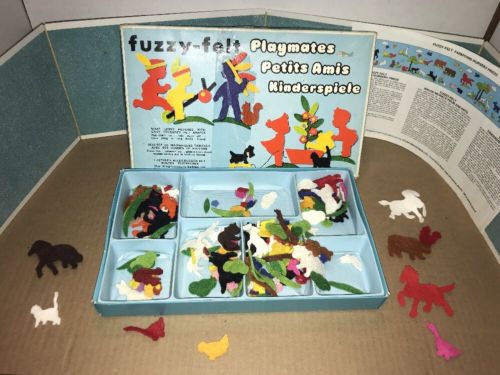 VINTAGE ALLEN INDUSTRIES FUZZY FELT PLAYMATES Farmyard Nursery Frieze