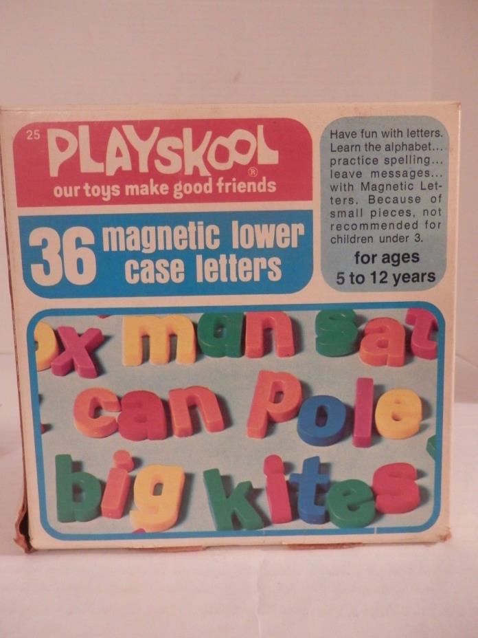 Vintage 1974 Playskool 36 Magnetic Lower Case Letters-New Old Stock-Letters Seal