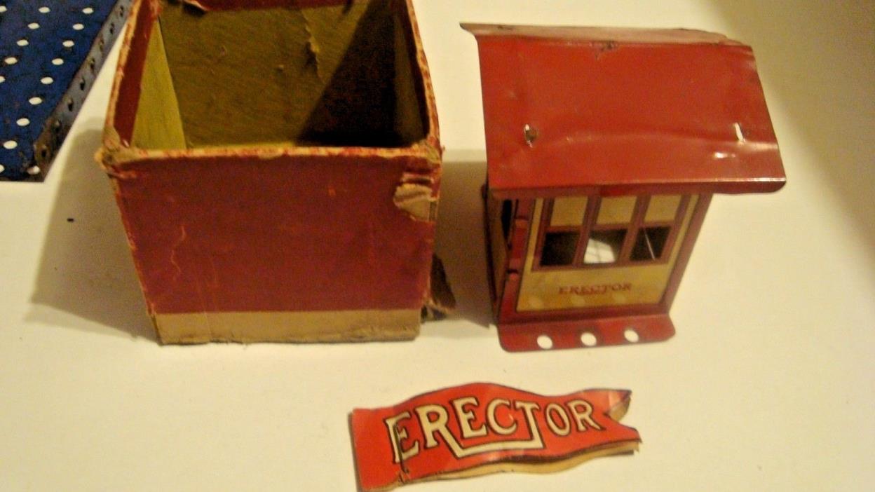 Vintage Gilbert Erector Set No. 81/2 misc parts building flag box