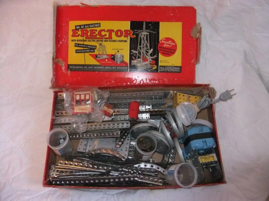 1950s Erector Set No. 6 1/2 100 Toys in One, A.C. Gilbert Parts and Instructions