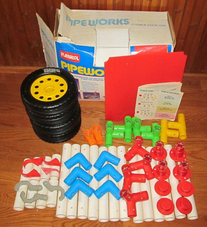 COMPLETE PLAYSKOOL PIPEWORKS BASIC SET 1000 WITH ORIGINAL BOX & MANUAL