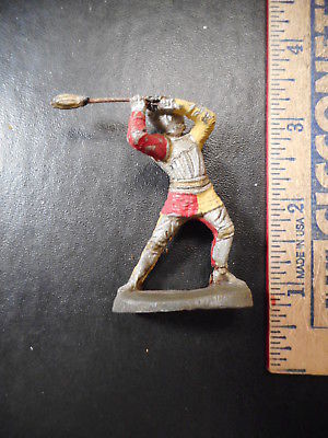 6.  Elastolin Red And Yellow Composition Knight Attacking With Mace  11TB.