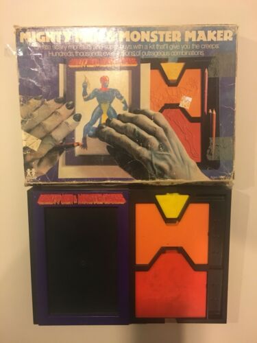 VTG 1979 Tomy Mighty Men Monster Maker 5 Leg 5 Torso 5 Head Plates in Box