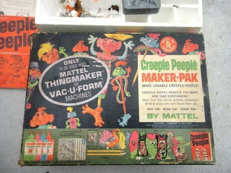 1965 vintage CREEPLE PEEPLE MAKER-PAC MOLDS mattel thingmaker vac-u-form PENCIL