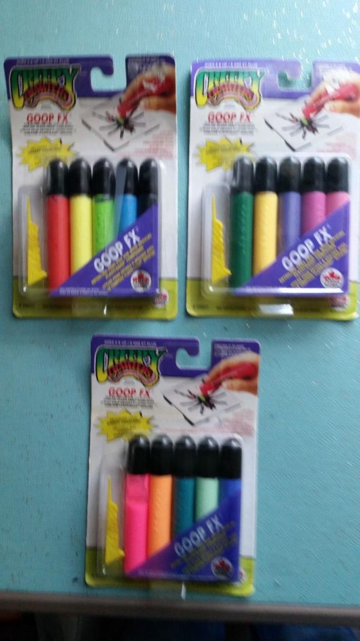15 factory sealed creepy crawlers plasti goop fx pens - all different colors