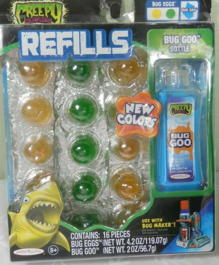 2011 JAKKS Creepy Crawlers 15 Bug Egg Refills & 1 Blue 2oz Bug Goo NEW