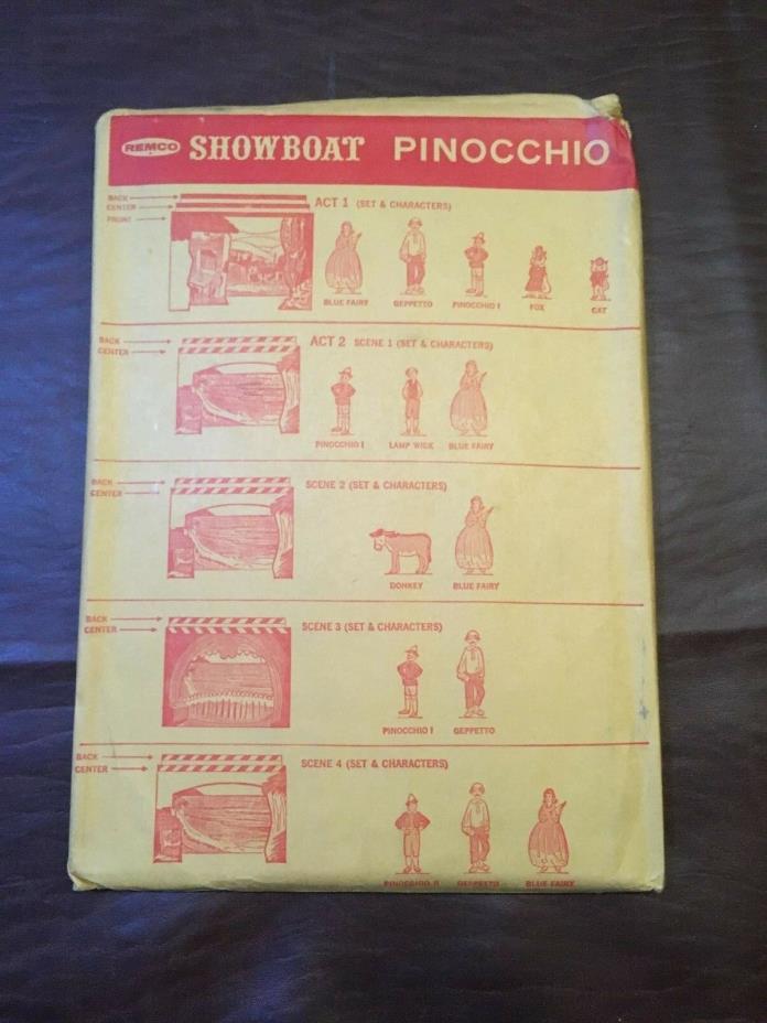1962 Remco Showboat Pinocchio Scenery & Characters UNUSED