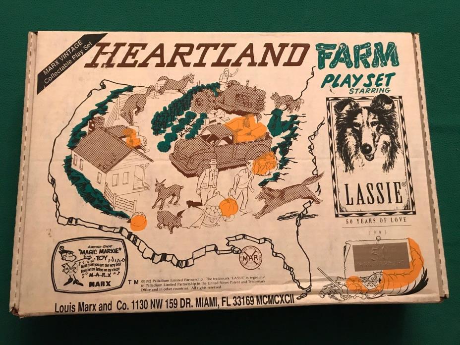 Marx LASSIE Heartland Farm Playset 50th Anniversary 1993 Reissue Complete in Box