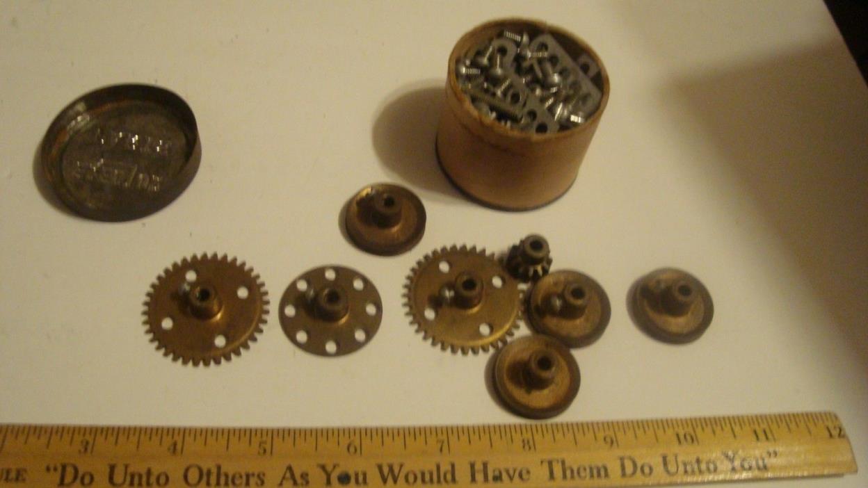 Vintage Gilbert Erector Set  misc parts pulleys gears
