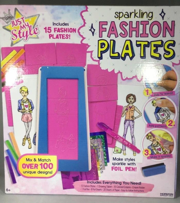 Just My Style Sparkling Fashion Plates Set Craft Dress Designer Kit New in Box