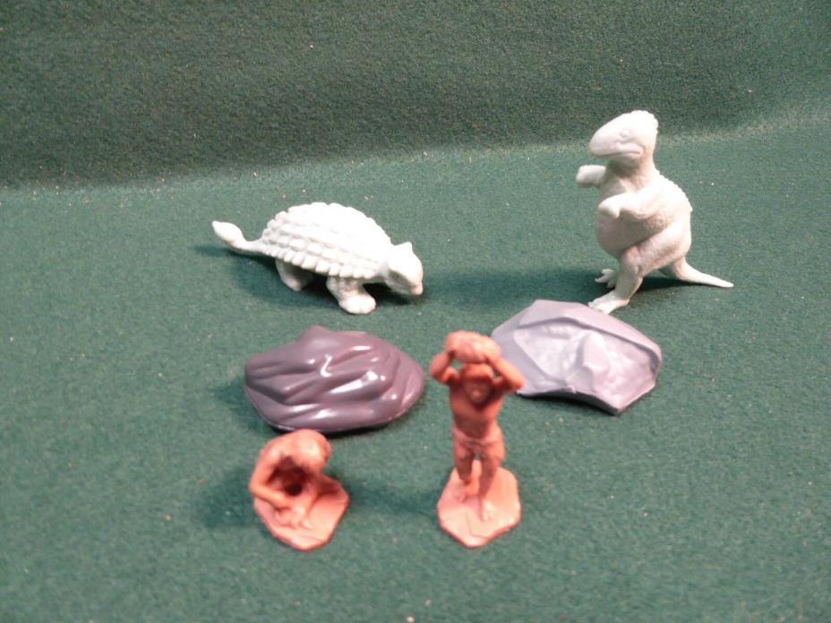 Marx Vintage Dinosaur Prehistoric Green Playset Figure Allosaurus Ankylosaurus +
