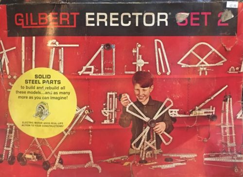 Gilbert Erector Set 2 #10352 - Solid Steel Parts With Electric Motor