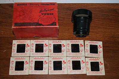 1950's FAMOUS DISNEY CHARACTERS COLOR SLIDES WITH HOLLYWOOD VIEWER IN BOX