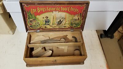VINTAGE BOYS FAVORITE TOOL CHEST NO. 280 WITH TOOLS
