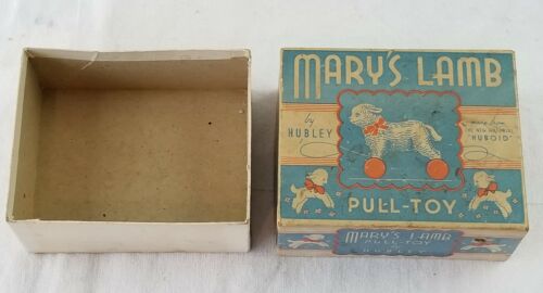 Vintage Hubley Marys Lamb Pull Toy BOX ONLY very rare cardboard nice box