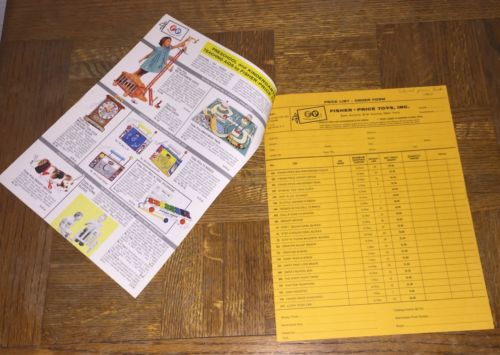 1964 Vintage Fisher Price 3 Pages School Price List Order Form Pull Toys Circus