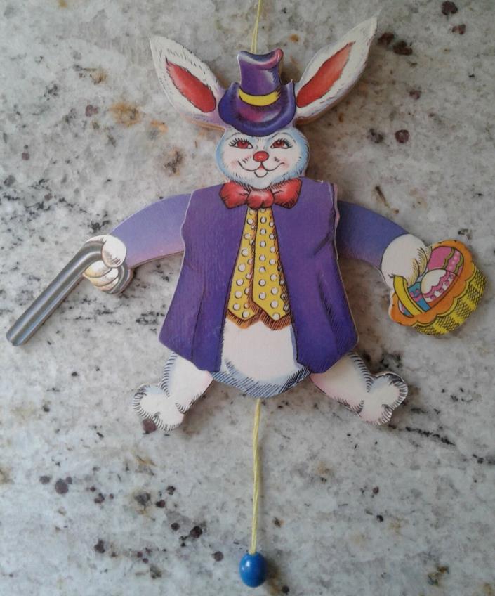 Vintage Peter Rabbit Dancing Jumping Jack Pull Toy - Too Cute!