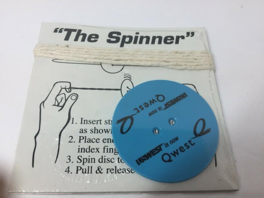 Vintage USWest QWEST String The Spinner Toy Advertising Finger New!