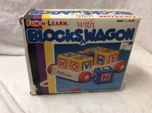 Vintage Fun-N--Learn Blocks Wagon