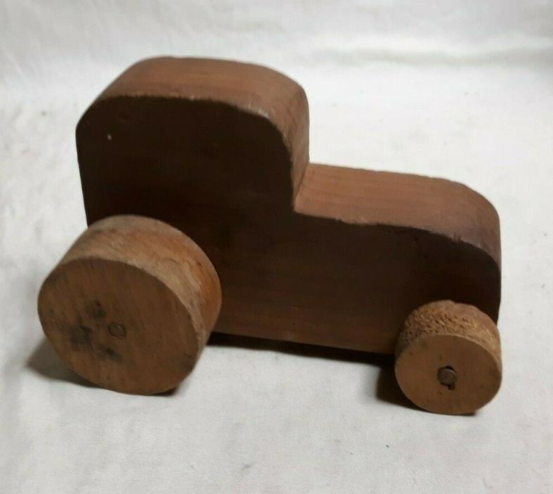 Vintage maybe Antique WOOD Toy Pull Car NO String