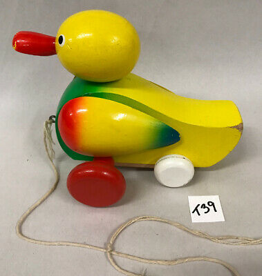 Wooden Duck Pull Toy, Vintage (T39)
