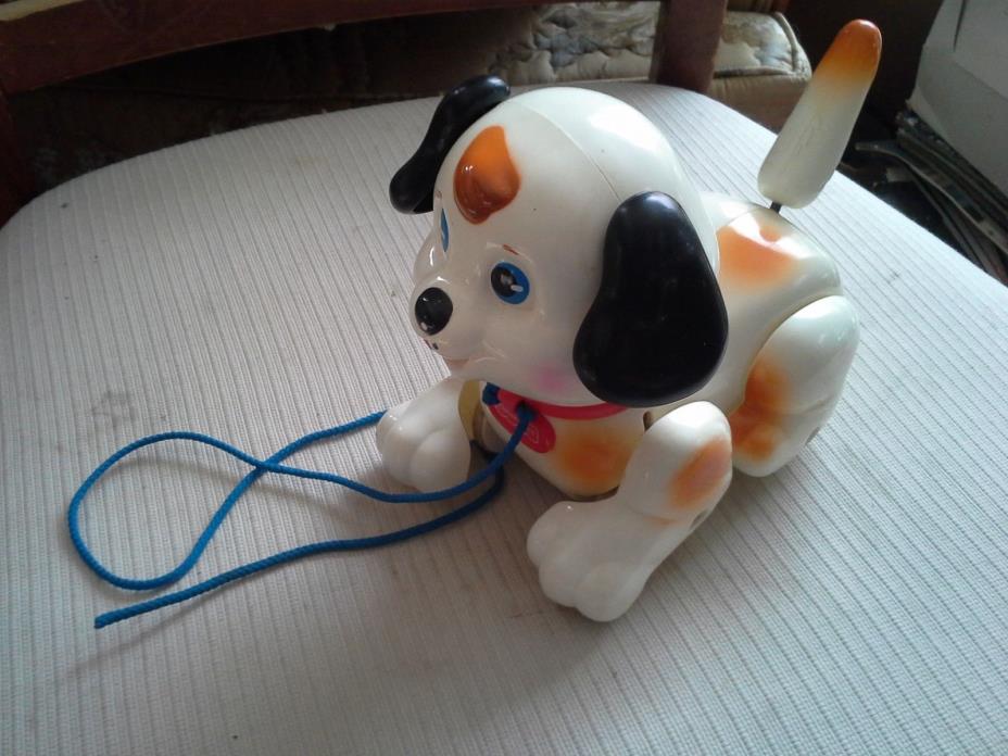 FISHER PRICE PULL STRING TOY PUPPY DOG HEAD & LEGS MOVE 1999