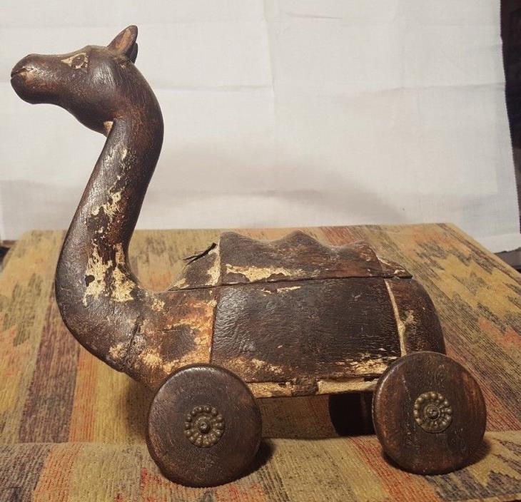 Antique Wooded Horse Pull Toy