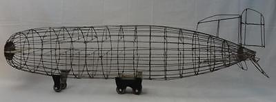 Rare Vintage Large Wire Blimp Possibly a Pull Toy or Decorative 48