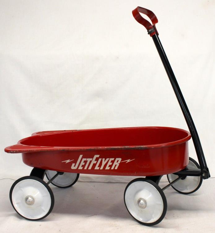 Original JET FLYER JetFlyer Pull Toy Red Wagon ~ vintage MID CENTURY Child Kid