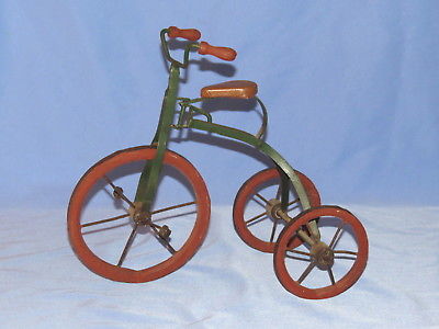 Doll or teddy bear decorative tricycle display, antique reproduction toy