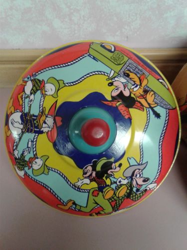 J CHEIN & CO - Vintage Metal SPINNING TOP - Copyright WALT DISNEY PRODUCTIONS