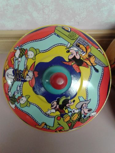 J CHEIN & CO - Vintage Metal SPINNING TOP - Copyright WALT DISNEY PRODUCTIONS