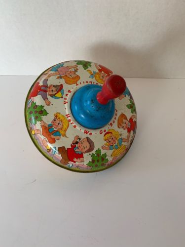 Spinning Top Vintage Ohio Art Tin Litho 
