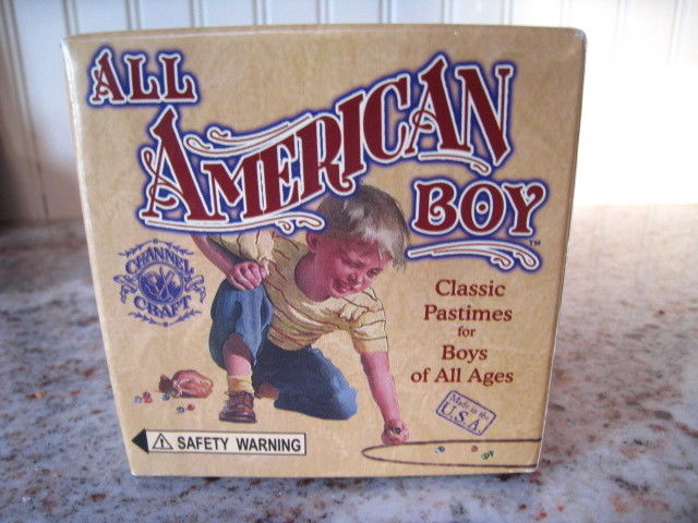 Wood Spinning Dancing Top Hardwood Primitive Wooden Toy Game Orig Box Made USA