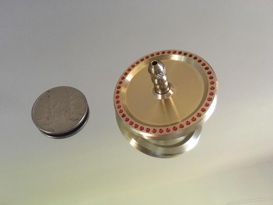 Brass spinning top with ceramic bearing and index drill design (over 7 min spin)