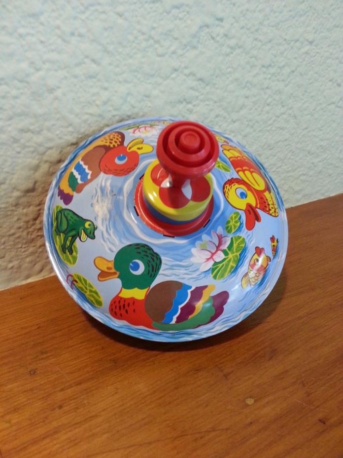 Vintage Toy, Spinning Top, metal, Lightly used, retro, collectible