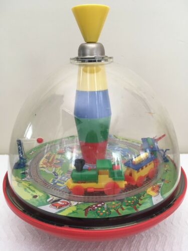 Vintage Train Railroad Spinning Toy Top SOUND!!! Diorama Whirligig Gyroscope