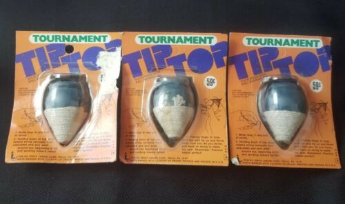 LARAMI Tournament Solid Wood TIP TOP Wooden Spin Top on Unpunched Original Card