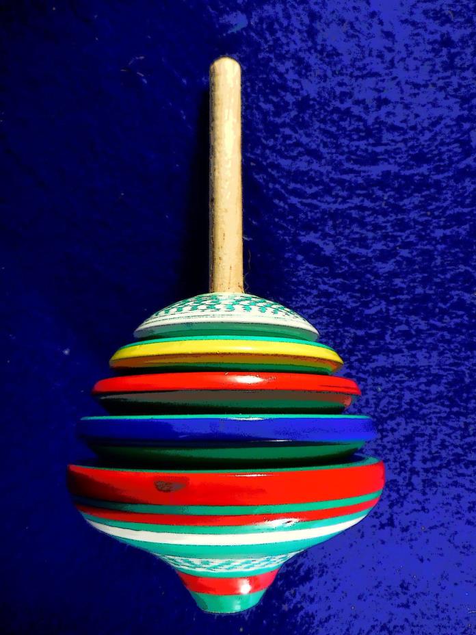 COLORFUL WOODEN SPINNING TOP 6