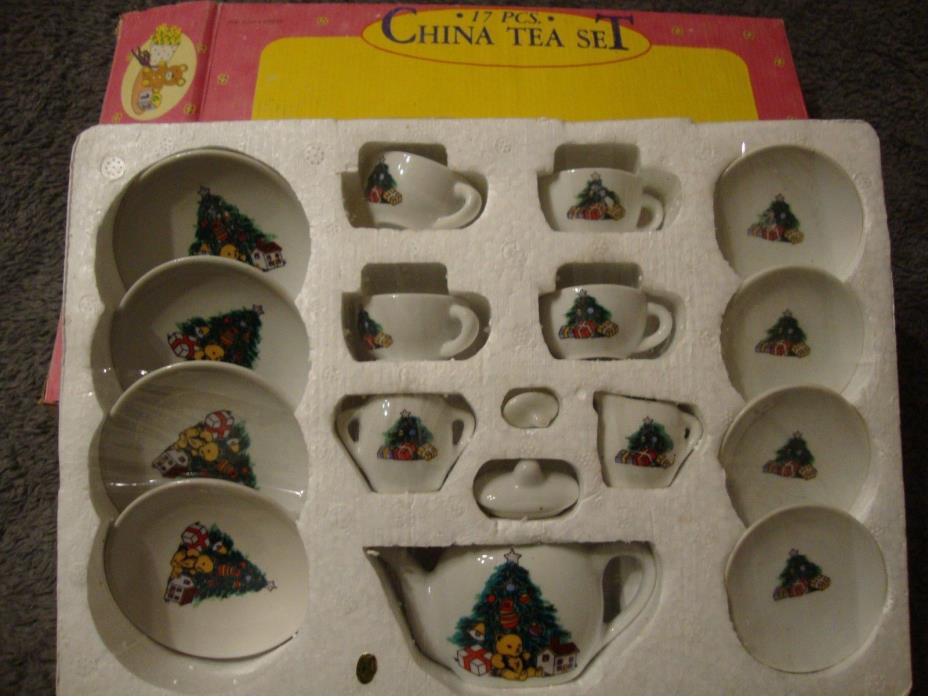 Vintage Children's Christmas China Tea Set By ABC ITEM #16765 NEW    121