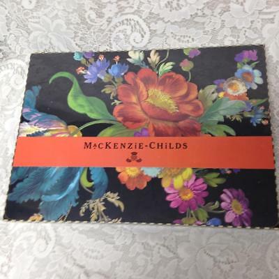 MacKenzie Childs, Black Flower Market, 4pc Placemats Set in Original Packaging