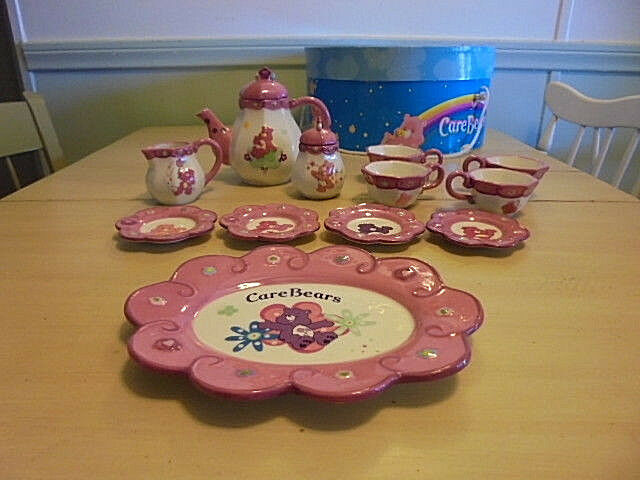 CARE BEARS CERAMIC CHILDS TEA SET IN ORG RND BOX 13 PIECES UNUSED FREE SHIPPING