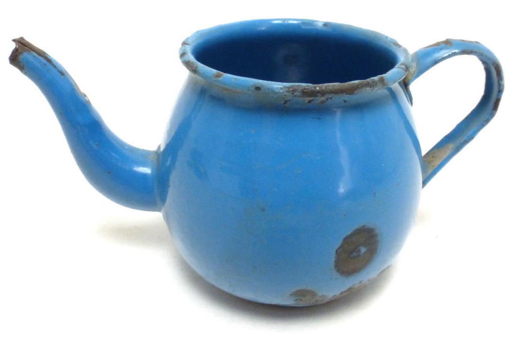 Enamelware toy teapot miniature